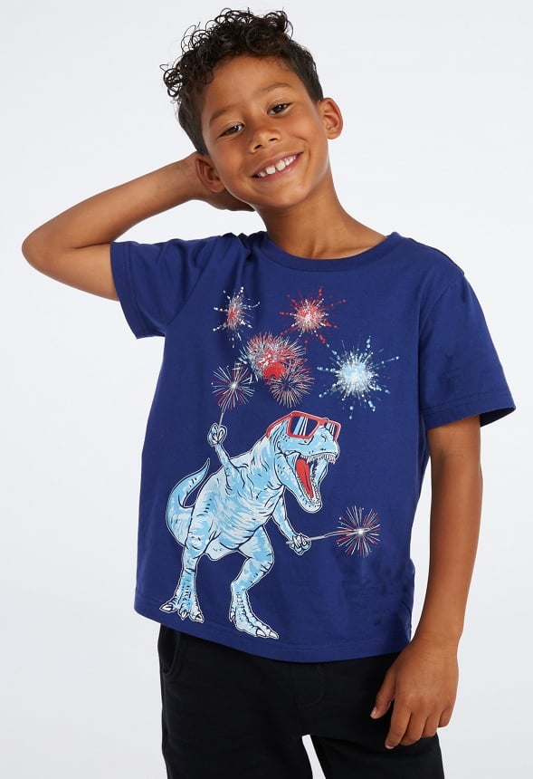 Fireworks Dino Tee Blue