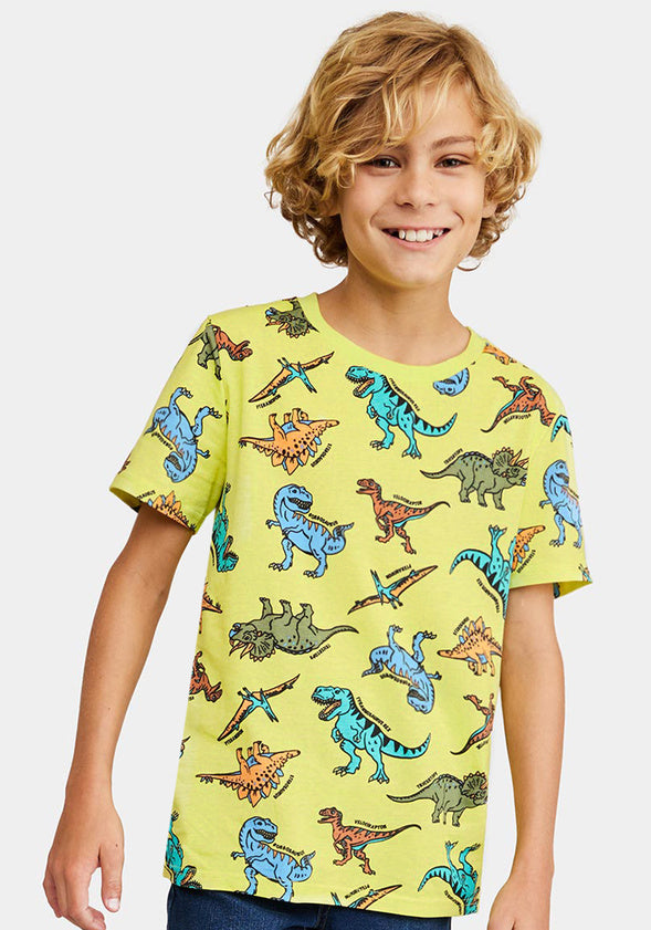 Dino Printed Tee Green