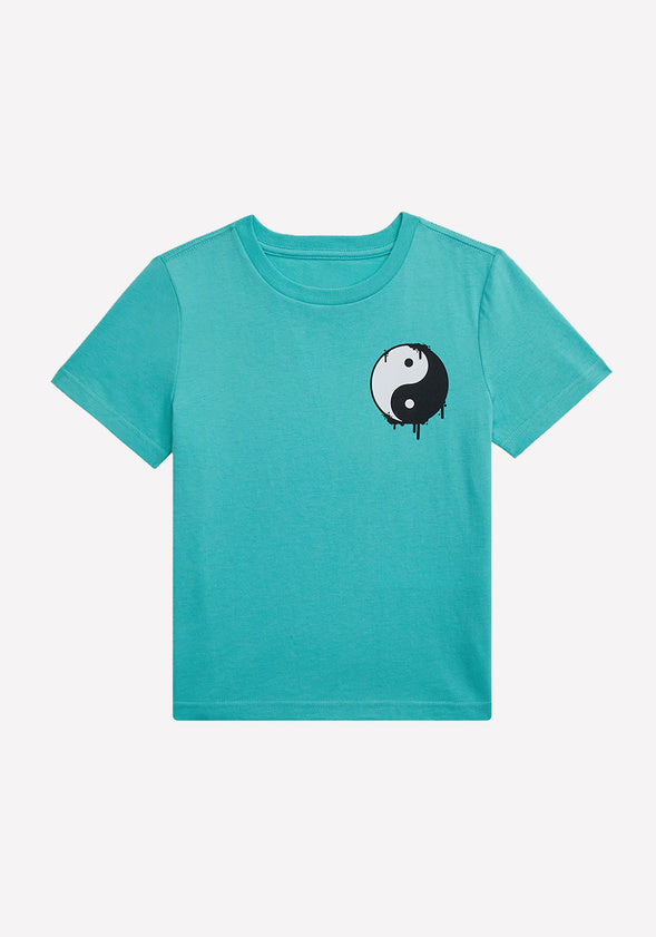 Yin Yang Chest Hit Tee Teal