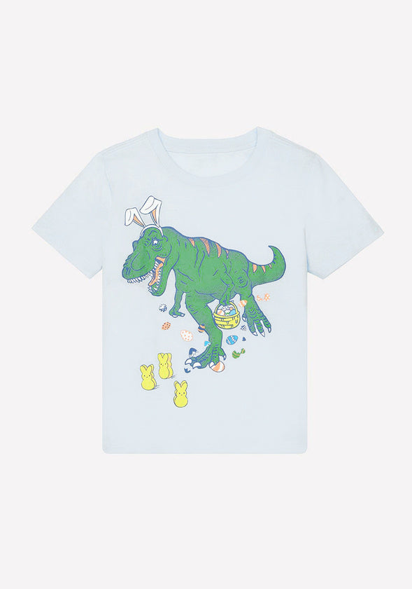 Easter Bunny Dino Tee Light Blue