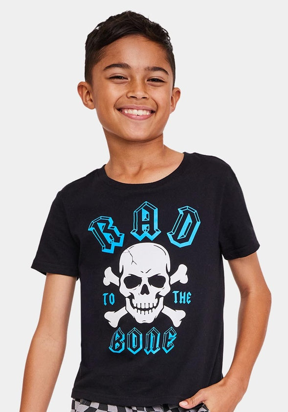 Rad To The Bone Tee Black Skull