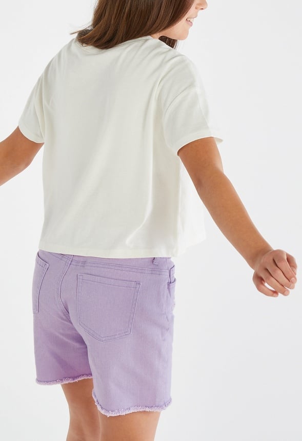 Stay Sunny Cropped Tee White