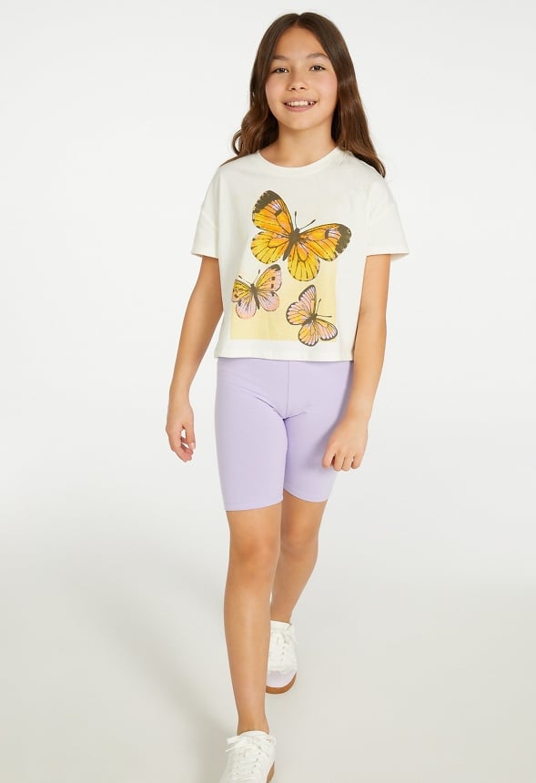 Butterfly Cropped Tee White