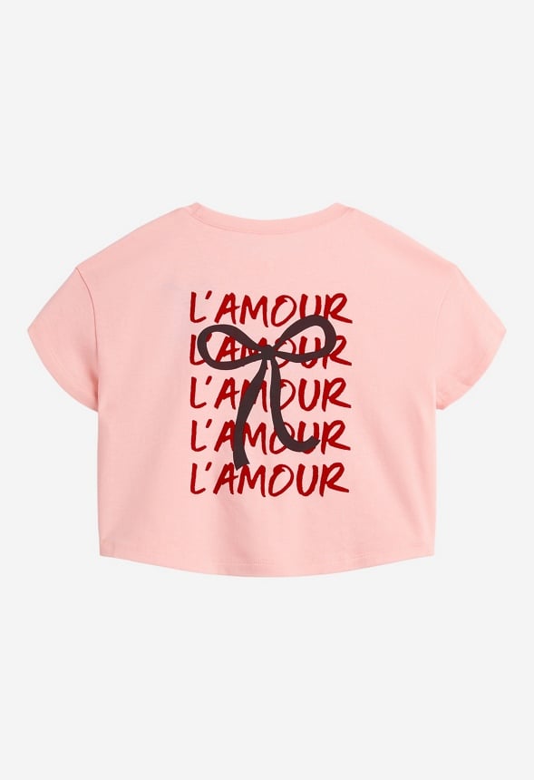 Amour Cropped Tee Light Pink