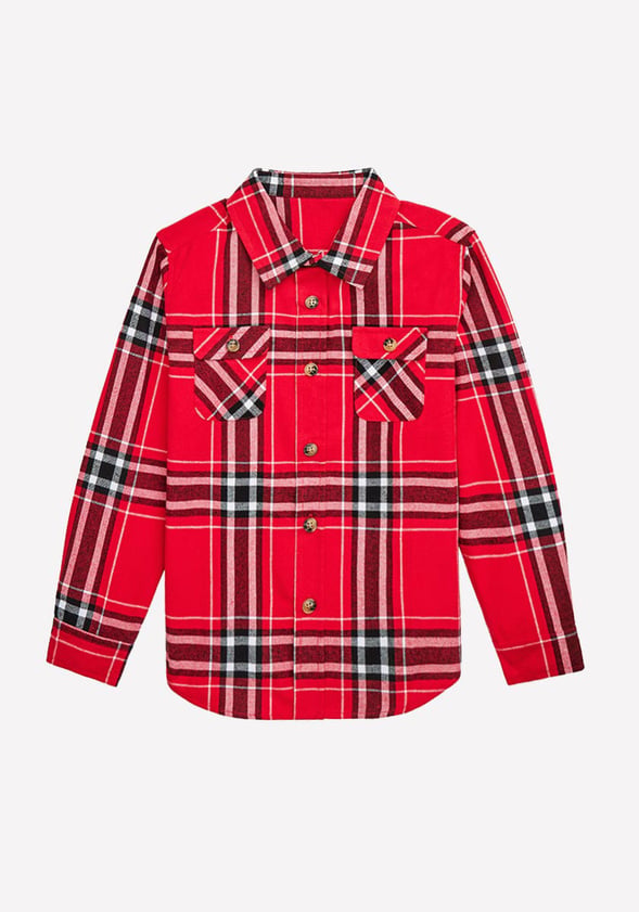 Plaid Flannel Shirt Red