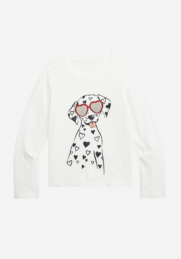 Dalmation Sunnies Tee White