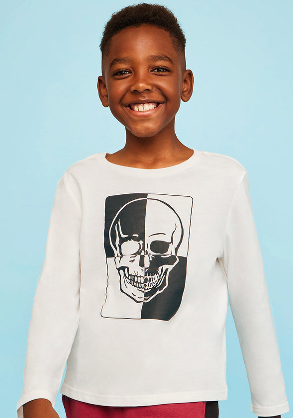 Skull Face Tee White