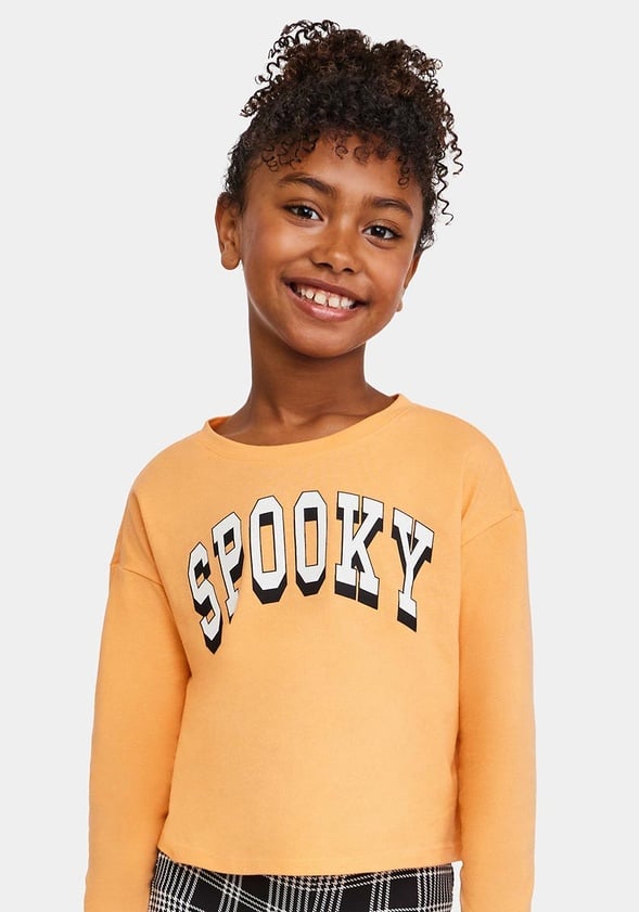 Spooky Cropped Tee Orange