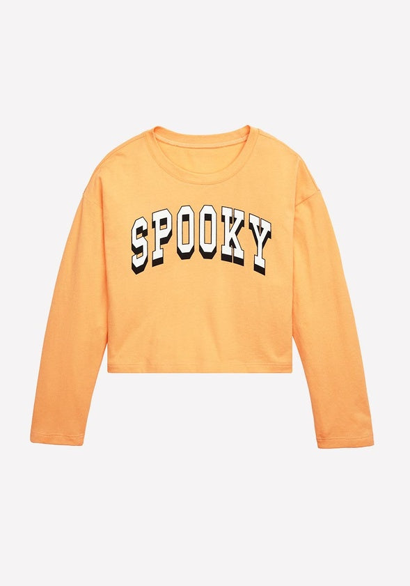 Spooky Cropped Tee Orange