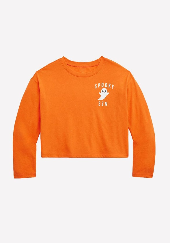 Spooky Season Crop Tee Orange
