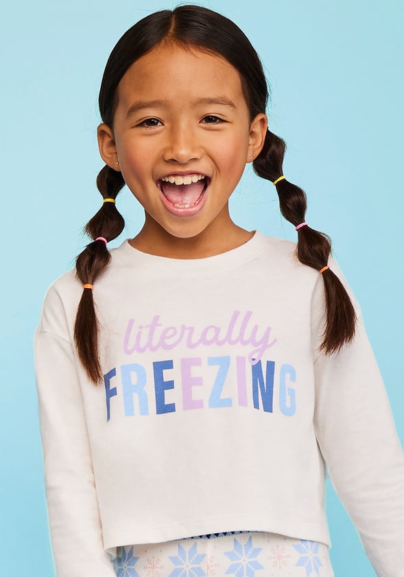 Literally Freezing Cropped Tee White