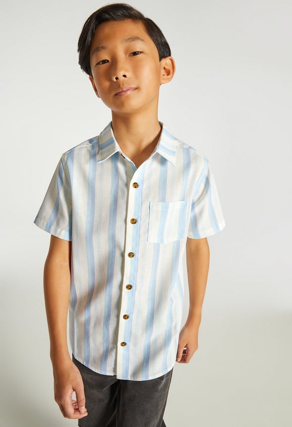 Striped Woven Shirt Blue Stripe