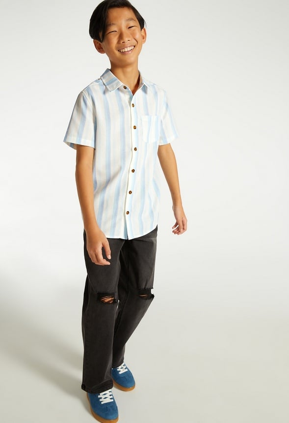 Striped Woven Shirt Blue Stripe