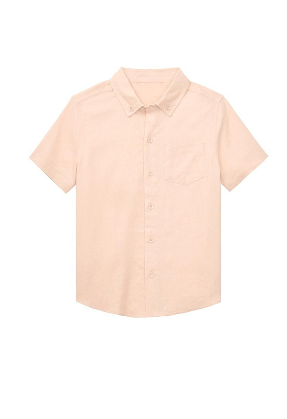 Linen Button Down Shirt Light Orange