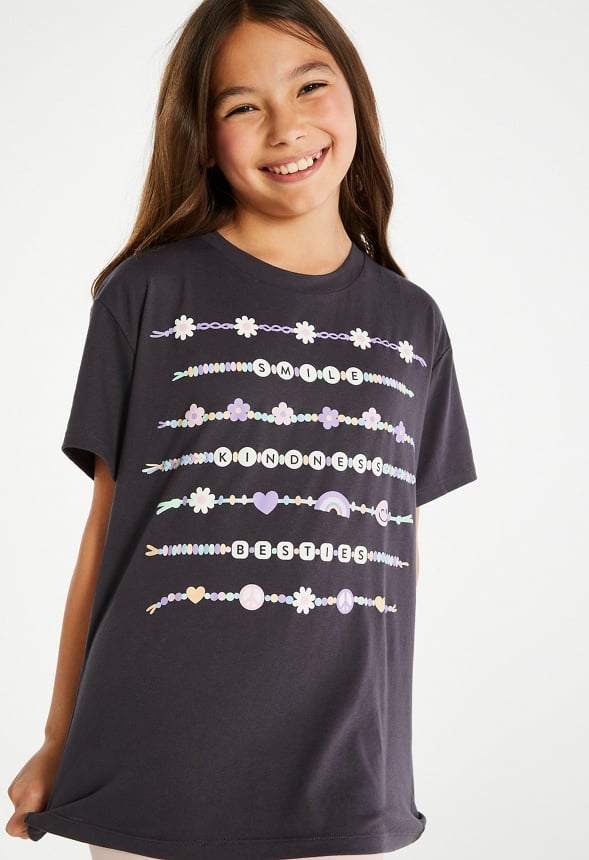 Friendship Bracelet Tee Grey