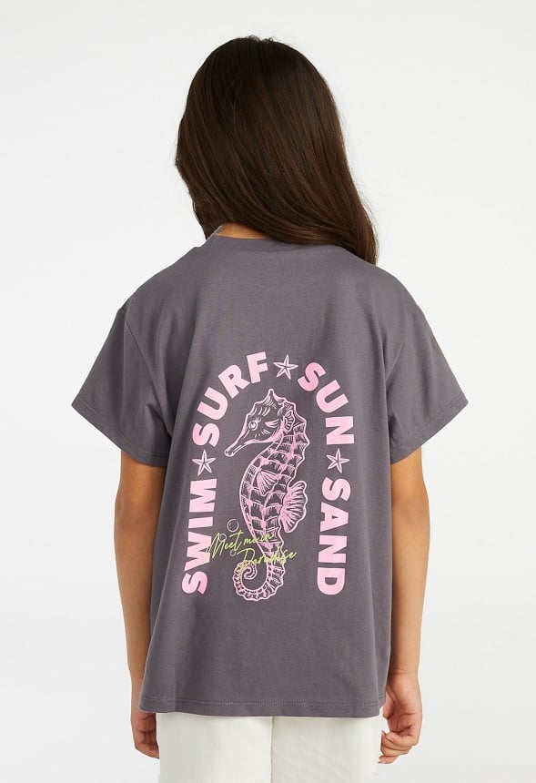 Vacay Vibes Oversized Tee Gray