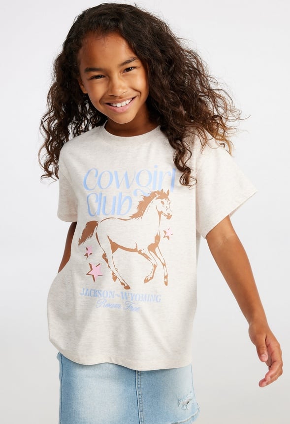 Cowgirl Club Oversized Tee Heather Grey