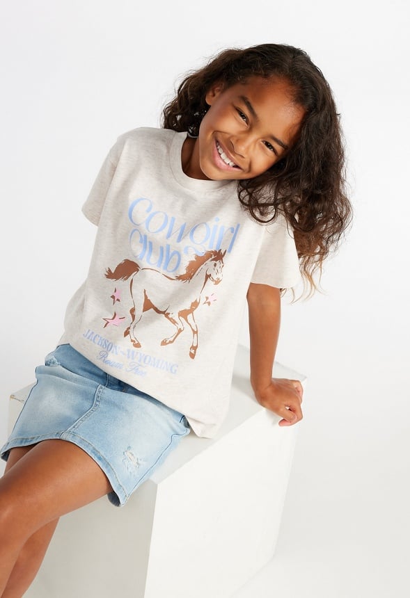 Cowgirl Club Oversized Tee Heather Grey