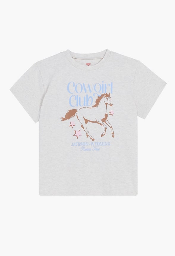Cowgirl Club Oversized Tee Heather Grey