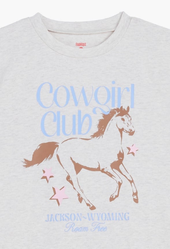 Cowgirl Club Oversized Tee Heather Grey