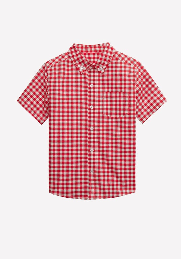 Gingham Woven Shirt Red Gingham