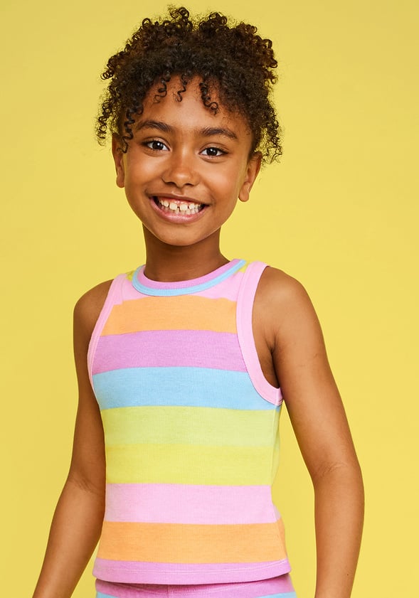 High Neck Stripe Tank Multi