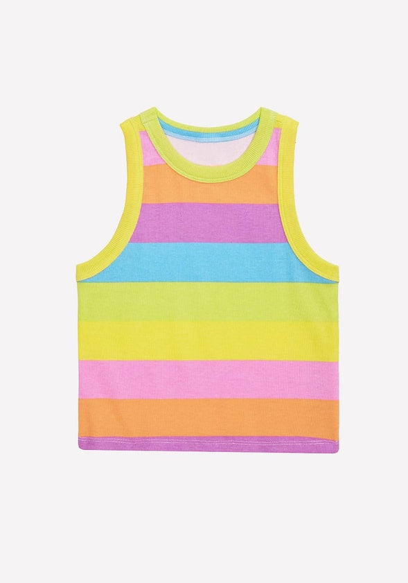 High Neck Stripe Tank Multi