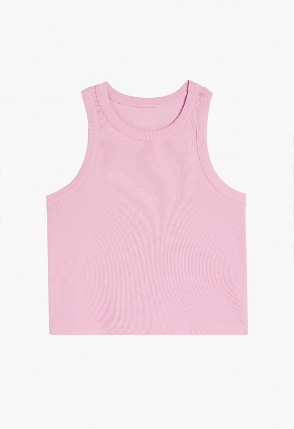 High Neck Basic Tank Pink