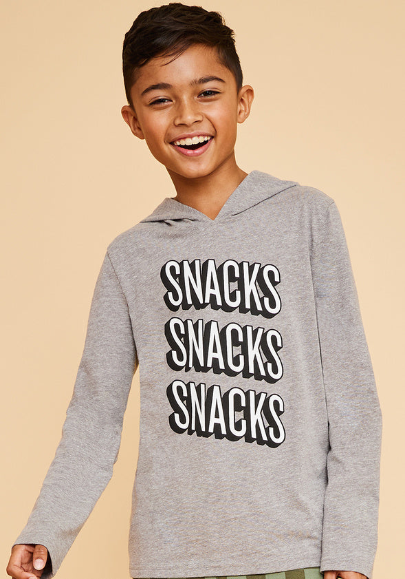 Snacks T-Shirt Hoodie Grey