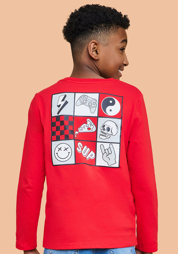 Checker Pocket Tee Red