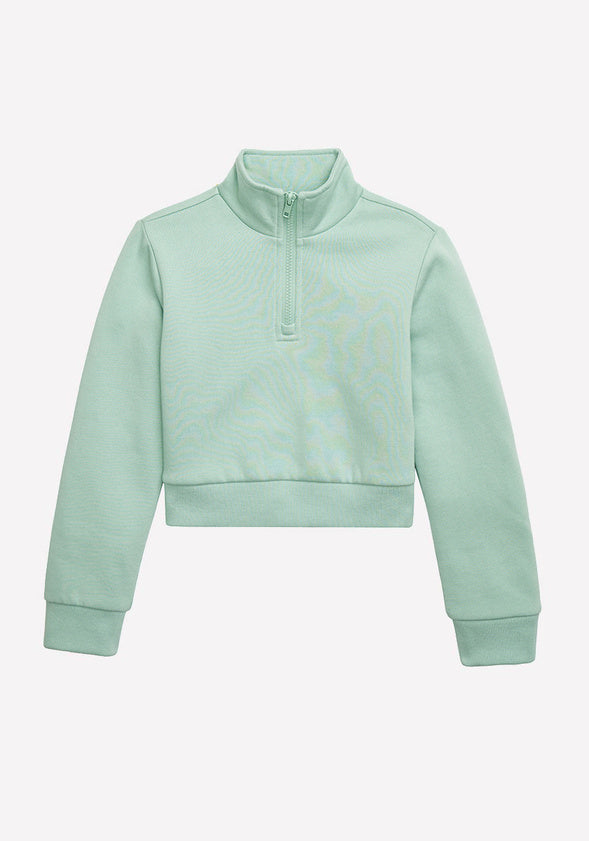 Cropped Quarter Zip Sweatshirt Sage