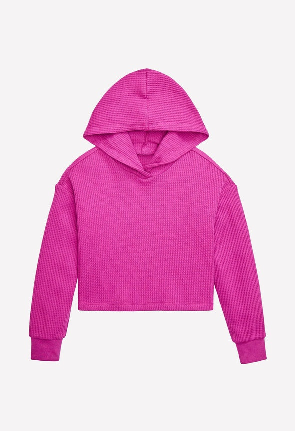 Hooded Waffle Top Magenta