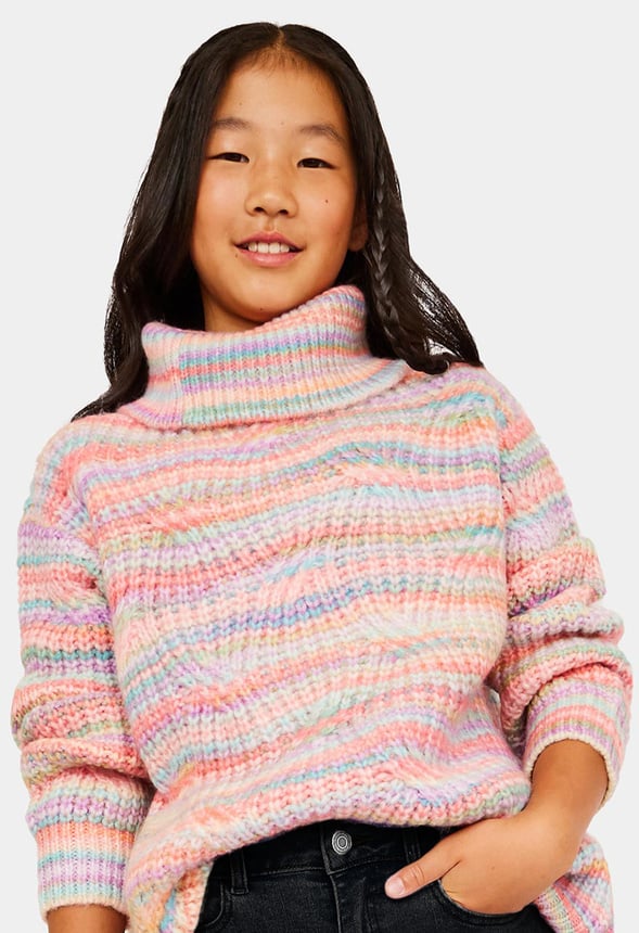 Funnel Neck Sweater Pink