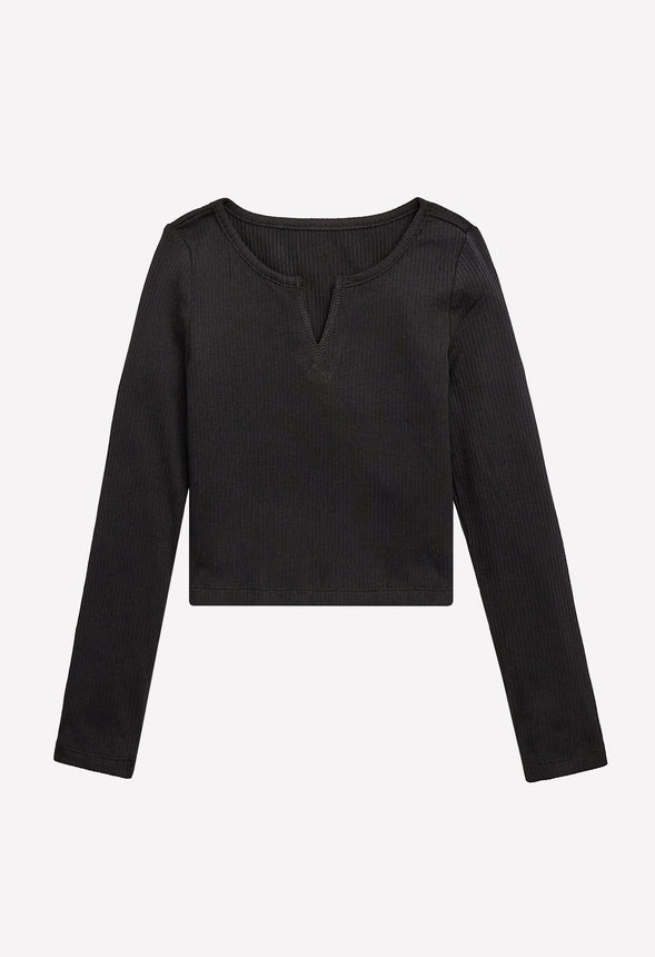 Waffle Fitted Top Black
