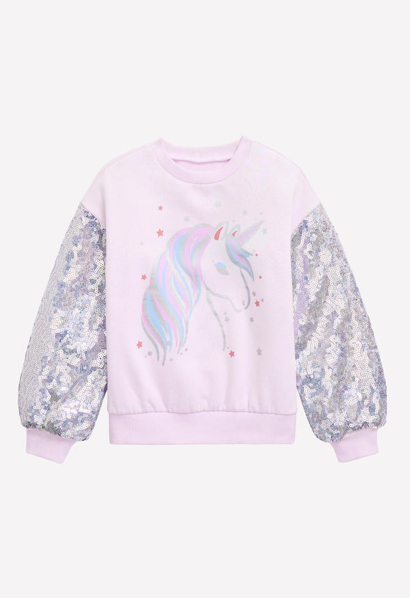 Unicorn Sequin Sweatshirt Light Purple
