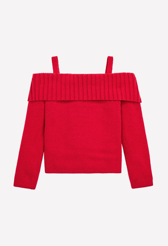 Off The Shoulder Sweater Red