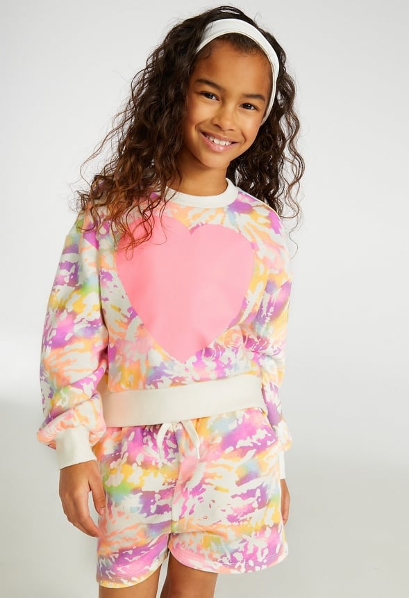 Tie Dye Heart Sweatshirt Multi