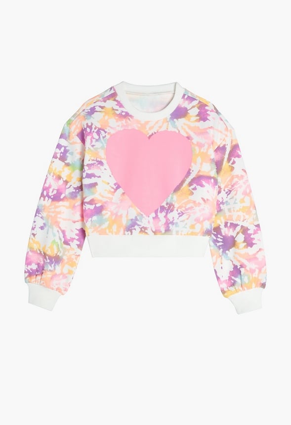 Tie Dye Heart Sweatshirt Multi