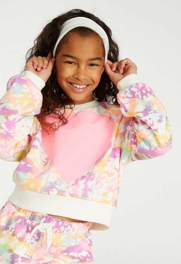 Tie Dye Heart Sweatshirt Multi
