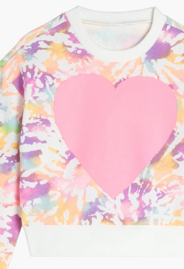 Tie Dye Heart Sweatshirt Multi