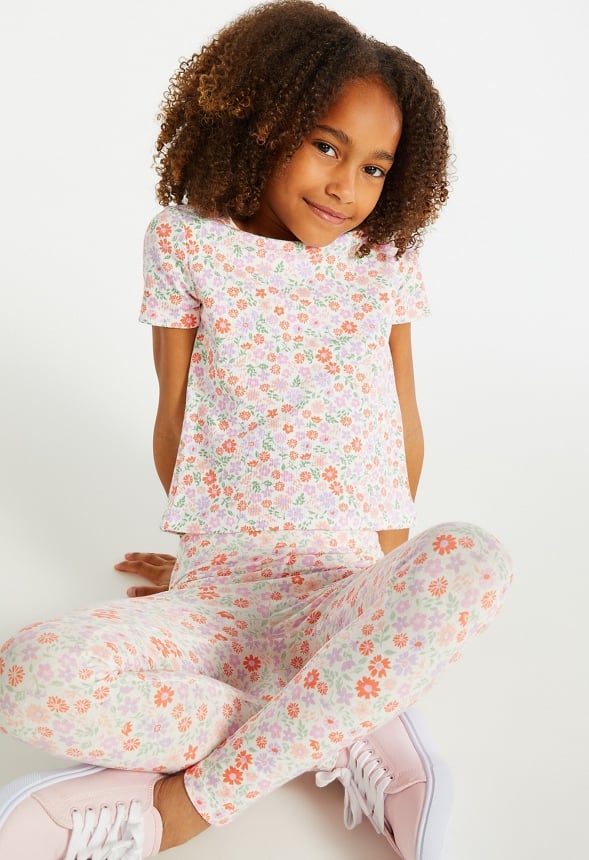 Floral Ribbed Baby Tee Multi