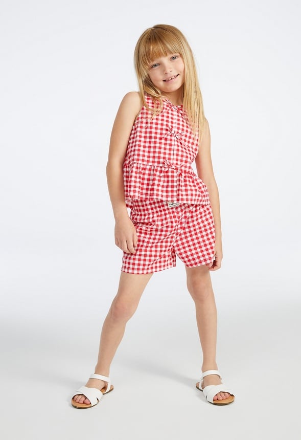 Gingham Bow Tied Tank Red Gingham
