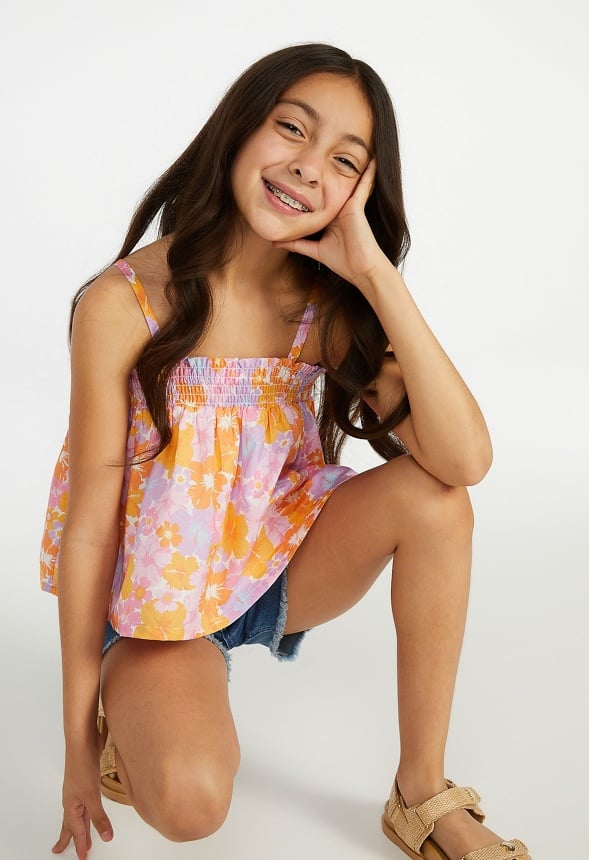 Smocked Flowy Tank Multi