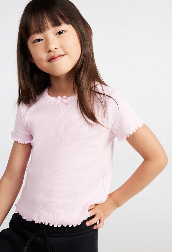 Lettuce Edge Baby Tee Pink