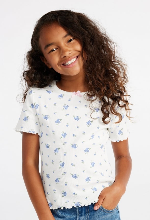 Lettuce Edge Baby Tee White Floral
