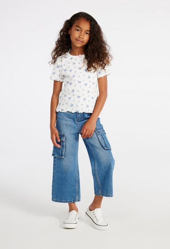 Lettuce Edge Baby Tee White Floral