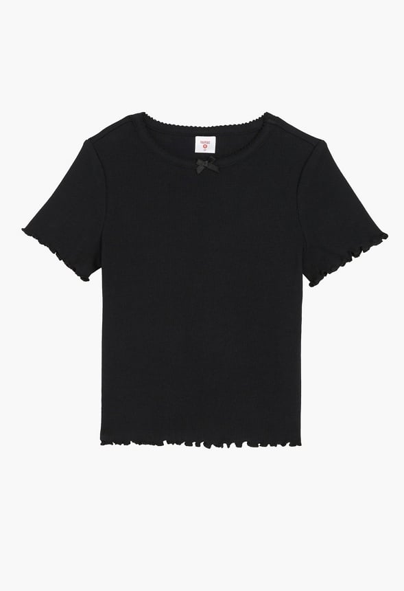 Lettuce Edge Baby Tee Black