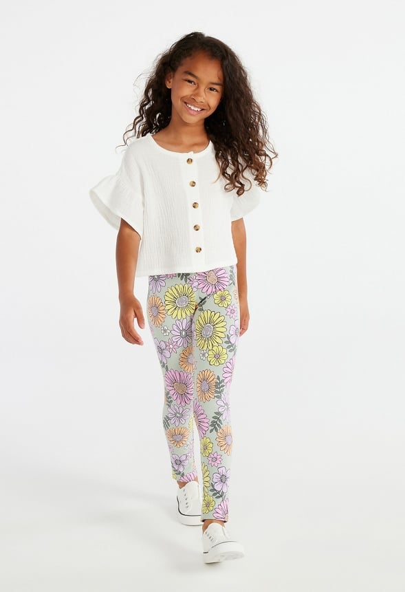 Ruffle Sleeve Top White