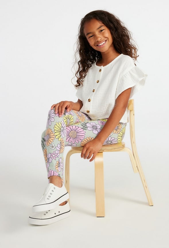 Ruffle Sleeve Top White